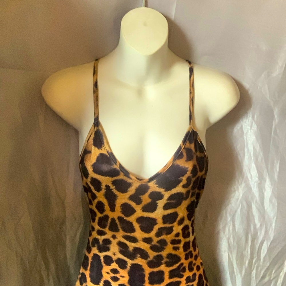 Sexy tight cheetah fitted body suit